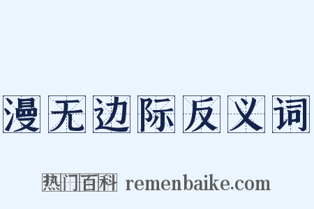 漫无边际反义词是什么意思的图片